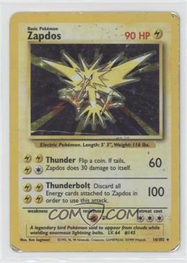 1999 Pokemon Base Set - [Base] - Unlimited #16 - Holo - Zapdos [COMC RCR Good]