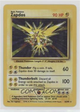 1999 Pokemon Base Set - [Base] - Unlimited #16 - Holo - Zapdos [EX to NM]