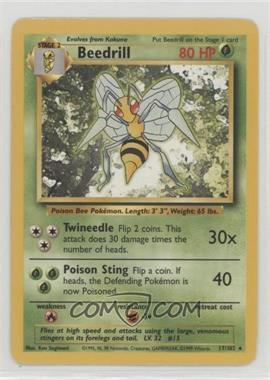 1999 Pokemon Base Set - [Base] - Unlimited #17 - Beedrill