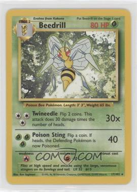 1999 Pokemon Base Set - [Base] - Unlimited #17 - Beedrill