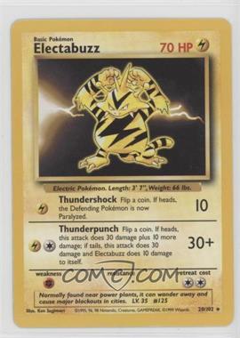 1999 Pokemon Base Set - [Base] - Unlimited #20 - Electabuzz [Good to VG‑EX]