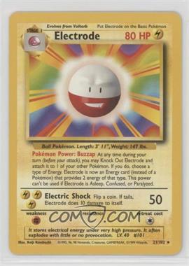 1999 Pokemon Base Set - [Base] - Unlimited #21 - Electrode