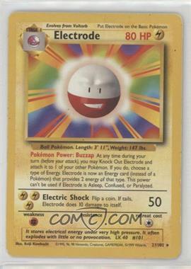 1999 Pokemon Base Set - [Base] - Unlimited #21 - Electrode