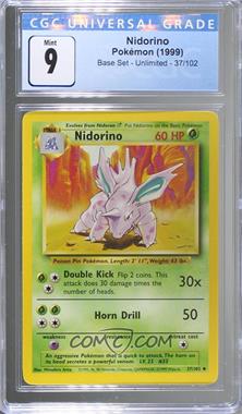 1999 Pokemon Base Set - [Base] - Unlimited #37 - Nidorino [CGC 9 Mint]