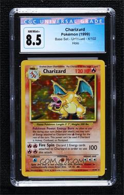 1999 Pokemon Base Set - [Base] - Unlimited #4 - Holo - Charizard [CGC 8.5]