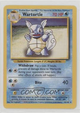 1999 Pokemon Base Set - [Base] - Unlimited #42.1 - Wartortle