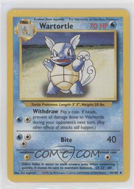 1999 Pokemon Base Set - [Base] - Unlimited #42.1 - Wartortle