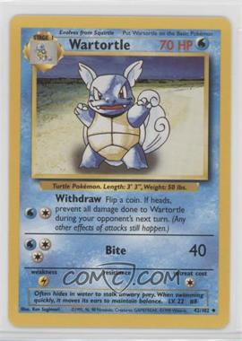 1999 Pokemon Base Set - [Base] - Unlimited #42.1 - Wartortle