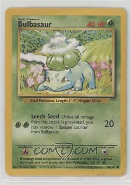 1999 Pokemon Base Set - [Base] - Unlimited #44 - Bulbasaur [Poor to Fair]