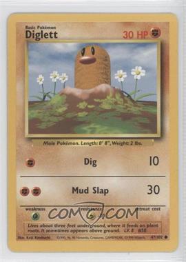 1999 Pokemon Base Set - [Base] - Unlimited #47.1 - Diglett [Noted]