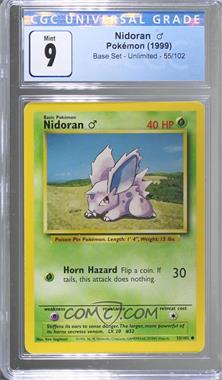 1999 Pokemon Base Set - [Base] - Unlimited #55 - Nidoran M [CGC 9 Mint]