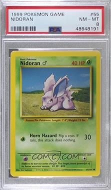 1999 Pokemon Base Set - [Base] - Unlimited #55 - Nidoran M [PSA 8 NM‑MT]
