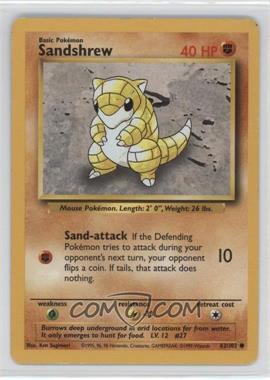 1999 Pokemon Base Set - [Base] - Unlimited #62 - Sandshrew [Noted]