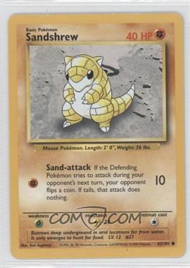 1999 Pokemon Base Set - [Base] - Unlimited #62 - Sandshrew