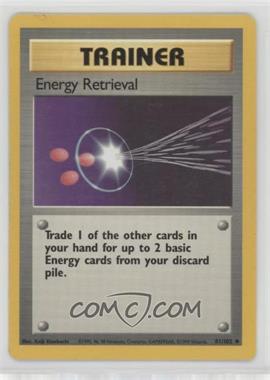 1999 Pokemon Base Set - [Base] - Unlimited #81 - Energy Retrieval