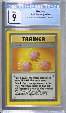 1999 Pokemon Base Set - [Base] - Unlimited #89 - Revive [CGC 9 Mint]