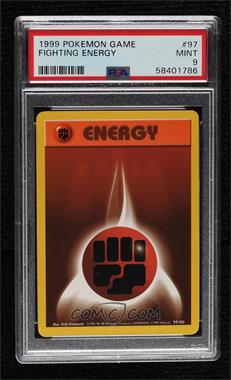 1999 Pokemon Base Set - [Base] - Unlimited #97 - Fighting Energy [PSA 9 MINT]