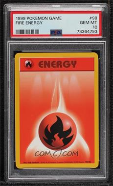 1999 Pokemon Base Set - [Base] - Unlimited #98 - Fire Energy [PSA 10 GEM MT]