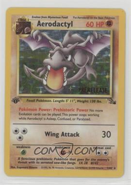1999 Pokemon Fossil - [Base] - 1st Edition #1.2 - Holo - Aerodactyl (Prerelease Stamped) [EX to NM]