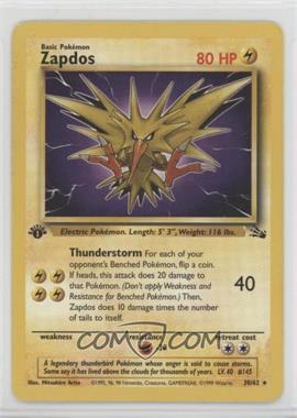 1999 Pokemon Fossil - [Base] - 1st Edition #30 - Zapdos