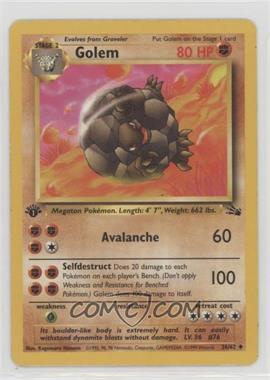 1999 Pokemon Fossil - [Base] - 1st Edition #36 - Golem