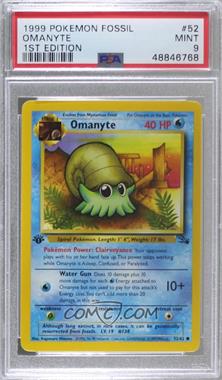 1999 Pokemon Fossil - [Base] - 1st Edition #52 - Omanyte [PSA 9 MINT]