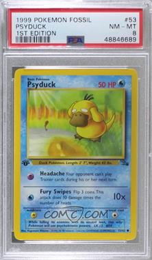 1999 Pokemon Fossil - [Base] - 1st Edition #53 - Psyduck [PSA 8 NM‑MT]