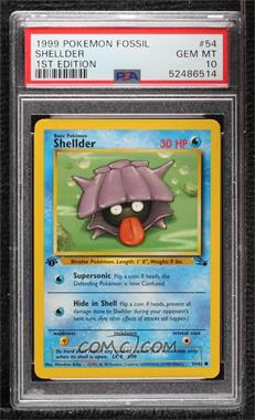 1999 Pokemon Fossil - [Base] - 1st Edition #54 - Shellder [PSA 10 GEM MT]