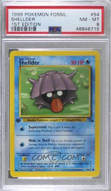 1999 Pokemon Fossil - [Base] - 1st Edition #54 - Shellder [PSA 8 NM‑MT]