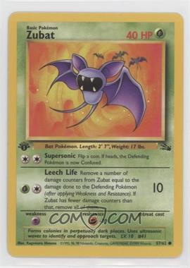 1999 Pokemon Fossil - [Base] - 1st Edition #57 - Zubat