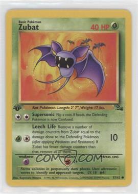1999 Pokemon Fossil - [Base] - 1st Edition #57 - Zubat