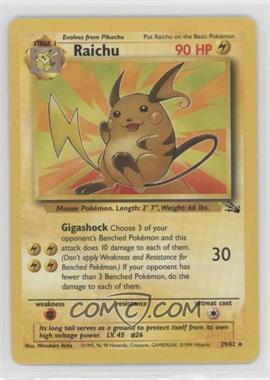 1999 Pokemon Fossil - [Base] #29.1 - Raichu [Good to VG‑EX]