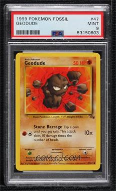 1999 Pokemon Fossil - [Base] #47 - Geodude [PSA 9 MINT]