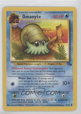 1999 Pokemon Fossil - [Base] #52 - Omanyte