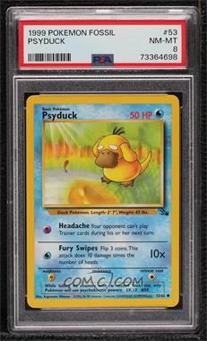 1999 Pokemon Fossil - [Base] #53.1 - Psyduck [PSA 8 NM‑MT]