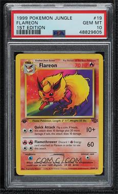 1999 Pokemon Jungle - [Base] - 1st Edition #19 - Flareon [PSA 10 GEM MT]