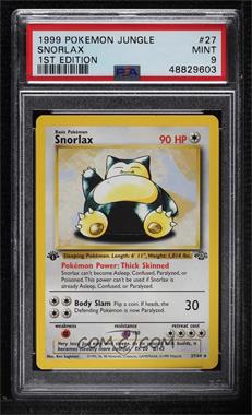 1999 Pokemon Jungle - [Base] - 1st Edition #27 - Snorlax [PSA 9 MINT]