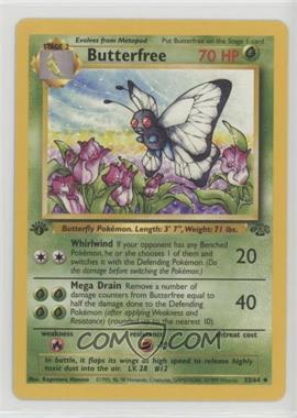 1999 Pokemon Jungle - [Base] - 1st Edition #33.2 - Butterfree (D Edition Error)