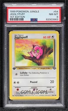 1999 Pokemon Jungle - [Base] - 1st Edition #54 - Jigglypuff [PSA 8 NM‑MT]