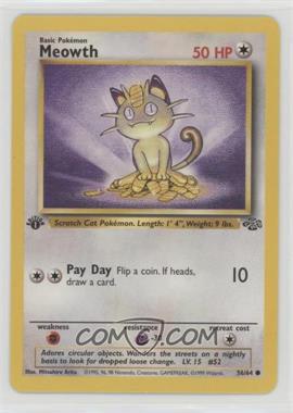 1999 Pokemon Jungle - [Base] - 1st Edition #56 - Meowth