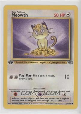 1999 Pokemon Jungle - [Base] - 1st Edition #56 - Meowth