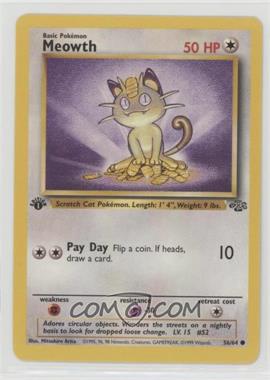 1999 Pokemon Jungle - [Base] - 1st Edition #56 - Meowth