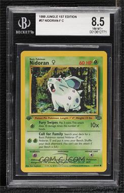 1999 Pokemon Jungle - [Base] - 1st Edition #57 - Nidoran F [BGS 8.5 NM‑MT+]