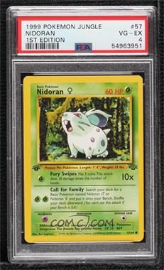 1999 Pokemon Jungle - [Base] - 1st Edition #57 - Nidoran F [PSA 4 VG‑EX]