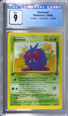 1999 Pokemon Jungle - [Base] - 1st Edition #63.1 - Venonat [CGC 9 Mint]