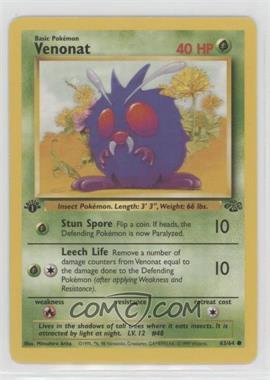 1999 Pokemon Jungle - [Base] - 1st Edition #63.1 - Venonat [EX to NM]