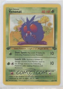 1999 Pokemon Jungle - [Base] - 1st Edition #63.1 - Venonat