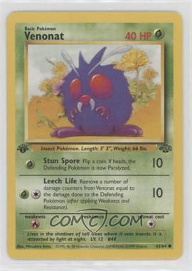 1999 Pokemon Jungle - [Base] - 1st Edition #63.1 - Venonat