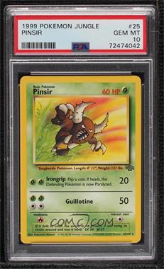 1999 Pokemon Jungle - [Base] #25 - Pinsir [PSA 10 GEM MT]