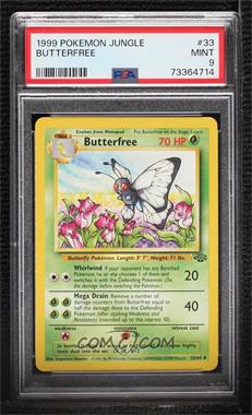 1999 Pokemon Jungle - [Base] #33 - Butterfree [PSA 9 MINT]